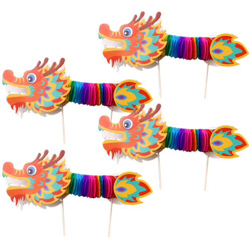 4Stk Chinesische Drachen 3D Diy Bastelset