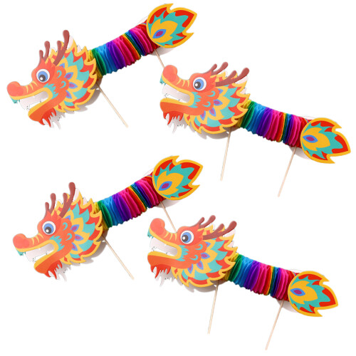 4Stk Chinesische Drachen 3D Diy Bastelset 1