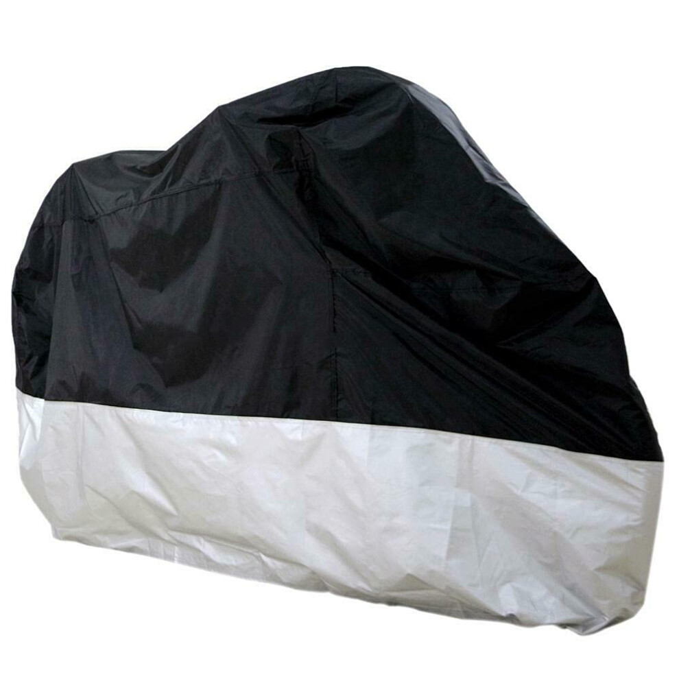 Motorcycle Waterproof Cover Xxxl 190T Polyester Taffeta & With Storage Bag For Honda Shadow Vt1100 750 600 Black/Silver 9084446480863