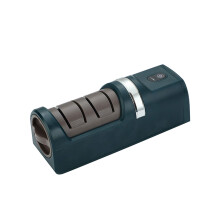 Electric Knife Sharpener USB Rechargeable With Coarse And Fine Wheels Non-Slip Base Green For Kitchen Chef Camping