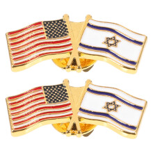 2Stück Usa Flagge Brosche Reversnadel Kleidungsbroschen