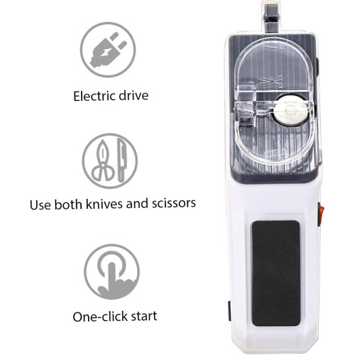 Electric Knife Sharpener USB Scissor Sharpener, Portable Knife Grinder, 5-Second Sharpening With Protective Cover 1