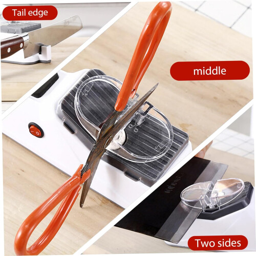Electric Knife Sharpener USB Scissor Sharpener, Portable Knife Grinder, 5-Second Sharpening With Protective Cover 2