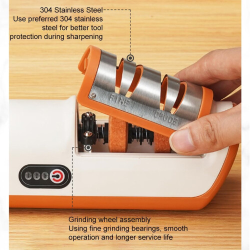 Knife Sharpener Diamond Rolling Electric UK Portable Two-Stage Sharpening ABS Plastic Black 1