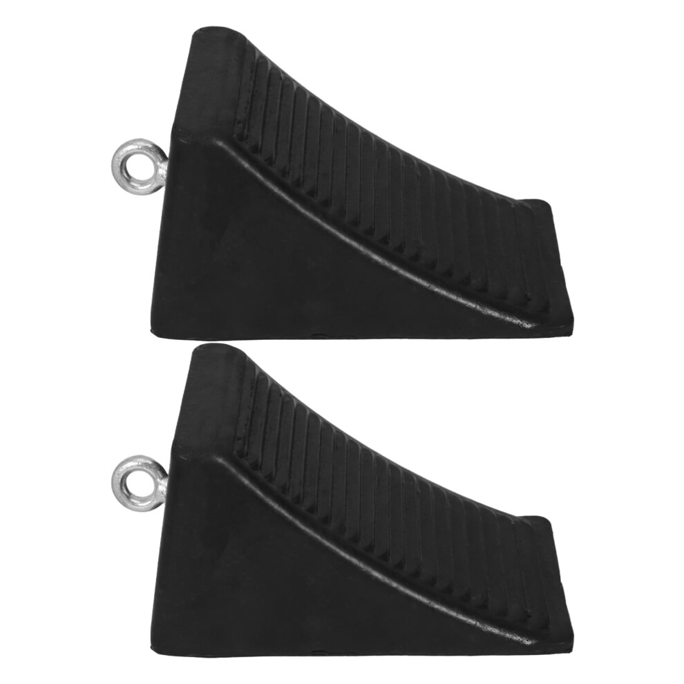 Wheel Chocks 2-Pack, Heavy Duty, Anti-Skid Tire Blocks For Garage/Trailer/Rv Parking, Portable Wheel Stopper 9084446481464
