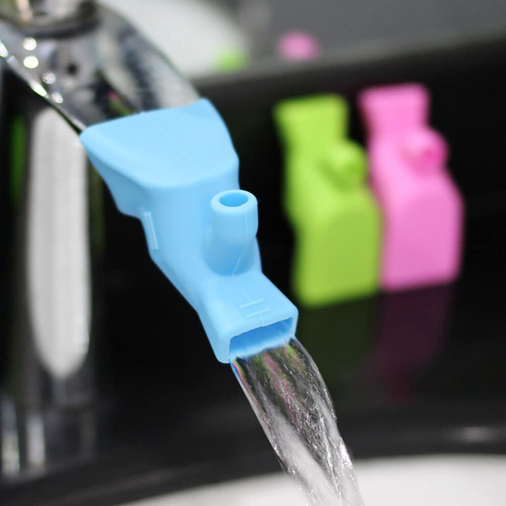 Blue Silicone Sink Faucet Extender For Kids Hand Washing Durable Bathroom Accessory 9016109481115