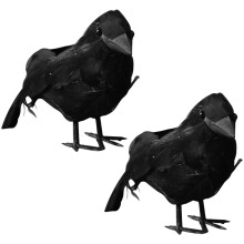 8 Schwarzes Lebensnahes Krähen-Dekoteil Für Halloween