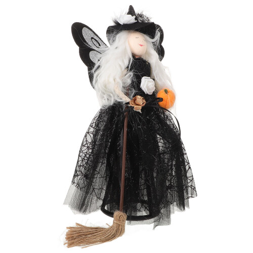 3Stk Halloween Baumspitze Mit Hut Besen Rock 1