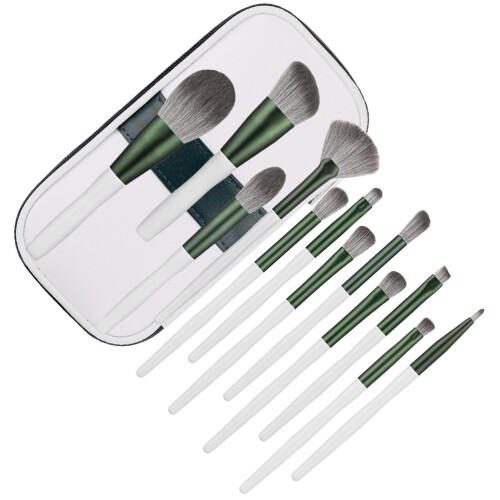 12Teiliges Set Grüne Make-up Fan Bionisch