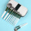 12Teiliges Set Grüne Make-up Fan Bionisch 6