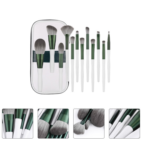 12Teiliges Set Grüne Make-up Fan Bionisch 2