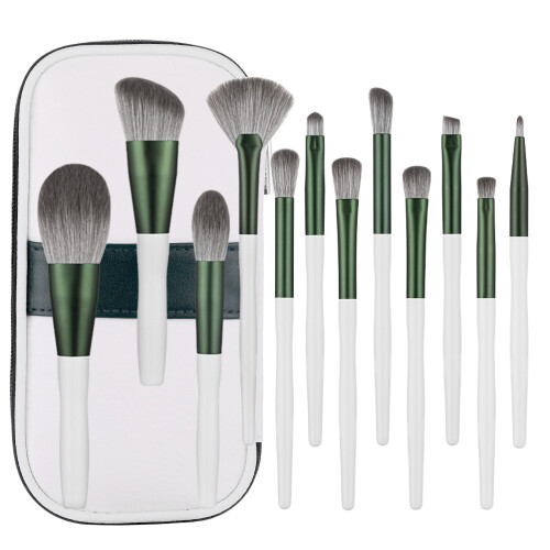 12Teiliges Set Grüne Make-up Fan Bionisch 1