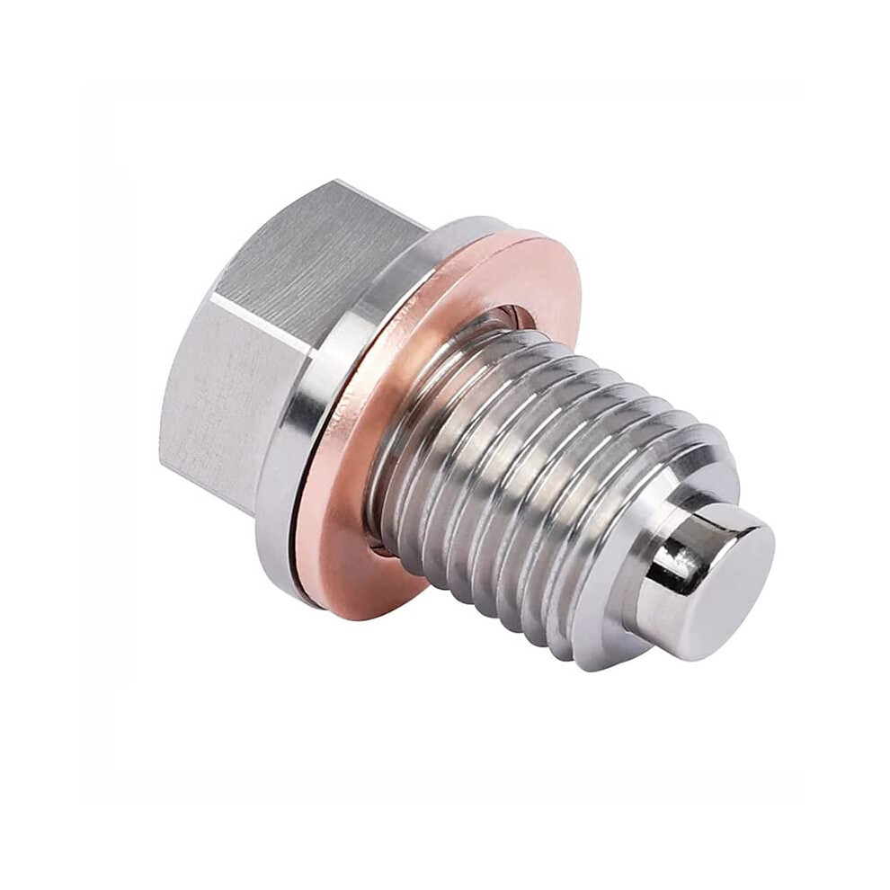 Oil Drain Plug Magnetic Stainless Steel With Copper Gasket For Sump Drain - Fits M12x1.75, M14x1.5, M16x1.5, M18x1.5 9084446482034