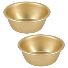 2 Suppen Kleines Wein Schale 12,50x9,00x4,40 cm Golden