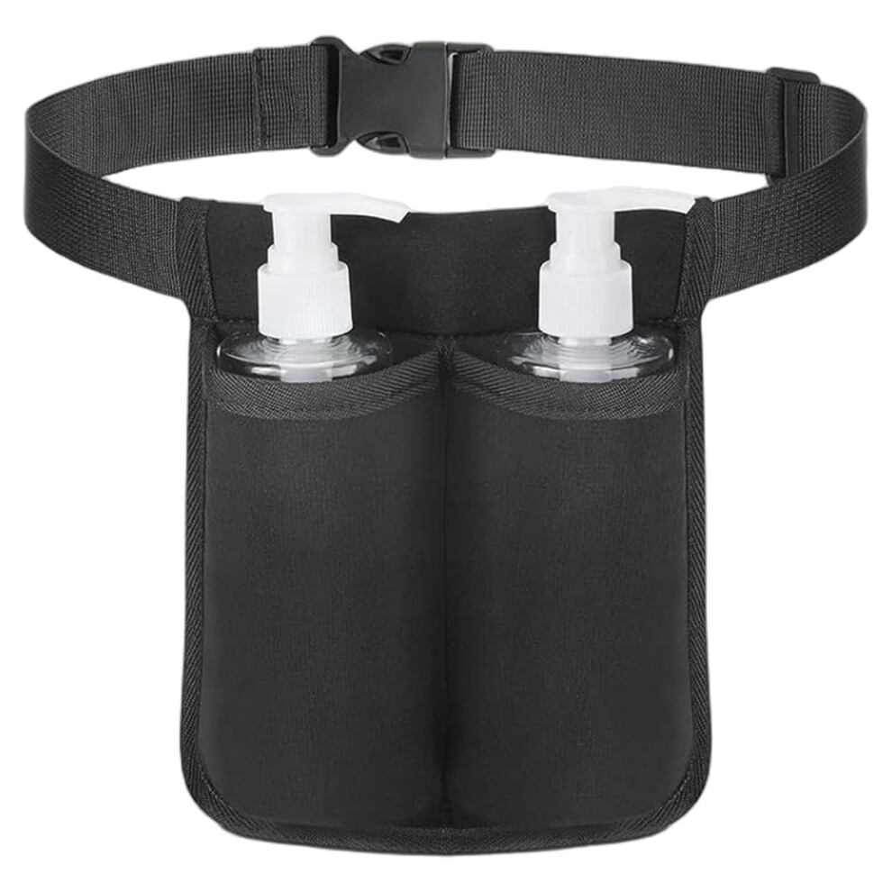 Massage Bottle Bag Lotion Holder For 2 Bottles Adjustable Waist Pack Professional Massage Oil Organizer No Oil Included