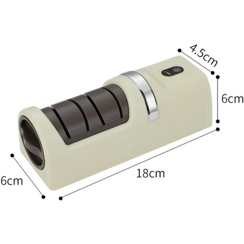 Knives Sharpening Portable Automatic Electric Knife Sharpener For Kitchen Camping Restaurant Use White 1