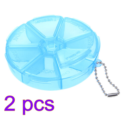 2 X Runder 7-Tage-Pillenbox-Organizer Für , ,