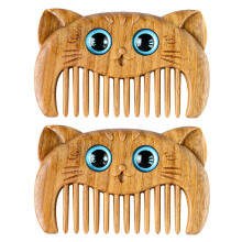 2Stk Anti- Holz Haarkamm Katzen Massagekamm Haarbürste Bartkamm