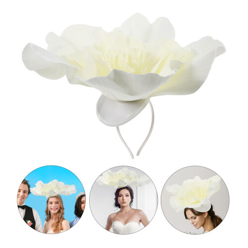 Fascinator Haarschmuck Große Beige 1 2