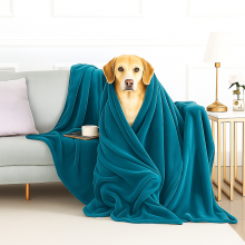 (Teal) Soft Fleece Dog Blanket – 130x150cm Warm Reversible Pet Throw for Dogs & Cats – Ultra Cozy Anti-Pill Fleece Pet Blanket