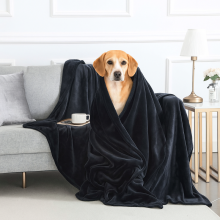 (Black) Soft Fleece Dog Blanket – 130x150cm Warm Reversible Pet Throw for Dogs & Cats – Ultra Cozy Anti-Pill Fleece Pet Blanket