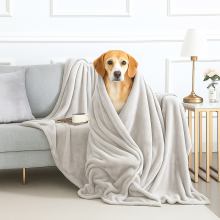 (Silver) Soft Fleece Dog Blanket – 130x150cm Warm Reversible Pet Throw for Dogs & Cats – Ultra Cozy Anti-Pill Fleece Pet Blanket