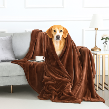 (Coffee) Soft Fleece Dog Blanket – 130x150cm Warm Reversible Pet Throw for Dogs & Cats – Ultra Cozy Anti-Pill Fleece Pet Blanket