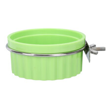 Bird Feeder Food Dispenser Adjustable Design Green 5.12x3.94x1.77Inches Secure Attachment Space-Saving Water Container