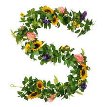 2 Künstliche Sonnenblumen Aus Rattan,