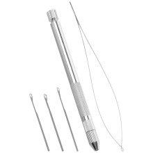 1Set Silver Hair Crochet Hooks Dreadlock Tool for Home Use Wig Weaving