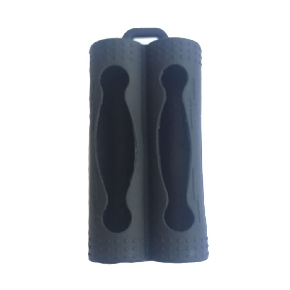 2 Slots Battery Storage Bag Protective Silicone Case Cover Contaiiner For 18650 Battery 18650 Compatible Silicone Case Black 9016109484031