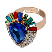 Fashion Damen Hochzeitsring Mit Offenem Design Blauem