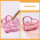 3Stk Rosa Kristallglas Dappen Schale Schmetterling Form 8