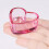3Stk Rosa Kristallglas Dappen Schale Schmetterling Form 4