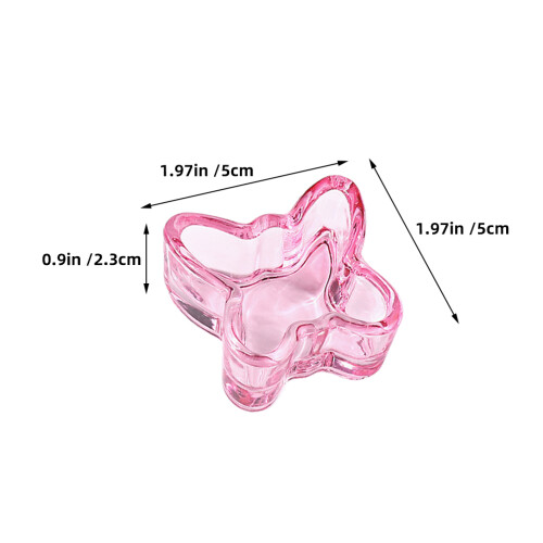 3Stk Rosa Kristallglas Dappen Schale Schmetterling Form 1