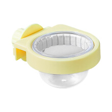 Parakeet Food Dish Yellow Water Bowl With Clamp Easy To Attach For African Grey Conure Bird Feeding Cup 3.78x2.83x1.65