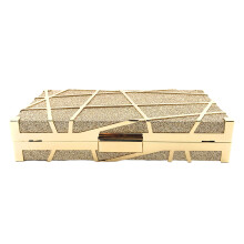 Elegante Damen Clutch Handtasche Golden Metallic Abend