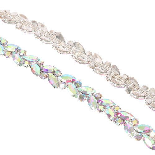 Rhinestone Chain Crystal Multicolor 1pcs 0.59x0.02x35.37in