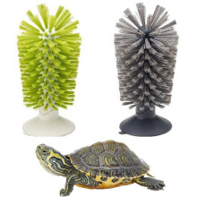 Turtle Brush With Suction Cup For Tank Scratches And Shell Cleaning, Red Eared Slider Exfoliate Brush, 2 Pack