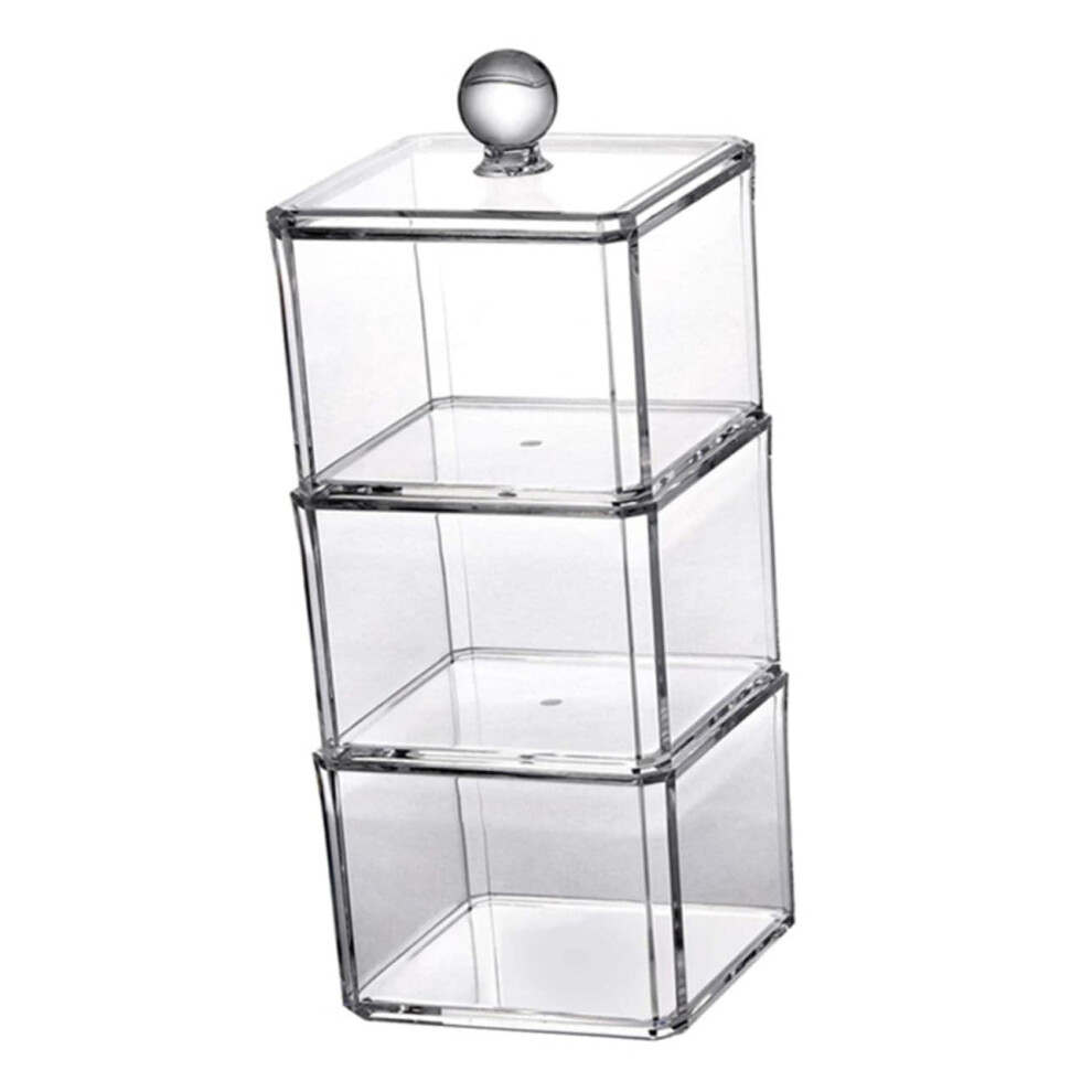 Makeup Storage Box Square Container With Dividers And Lid For Cotton Swabs Medicine Makeup Eggs