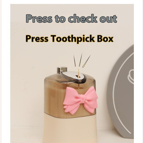 Automatic Toothpick Holder, Pop-Up Press-Activated Clear Acrylic Box, Transparent Kitchen Storage Container 2