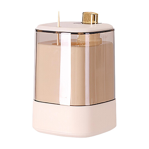 Automatic Toothpick Dispenser White, Dustproof Transparent Toothpick Case, Thickening Container, Sturdy Secure Storage