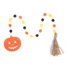 5Stk Holzperlen Ketten Mit Quaste Für Halloween