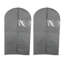 2Stück Vliesstoff Anzugbeutel Mit Reißverschluss 60x108 60x128cm Grau