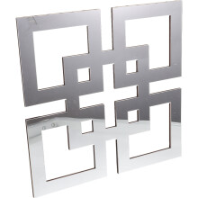 2Stk. Wanddekoration Sperrholz, Quadratische Holzkunst