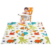 Alfombrilla impermeable para trona | Alfombrilla para trona/reposapiés | Alfombrilla para trona/reposapiés Mundo Submarino 130 x 130 c