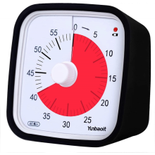 Visual Timer with Protective Case, Yunbaoit Upgraded 60 Minutes Countdown Timer for Kids and Adults with Low Battery Reminder, Quiet Time Managem