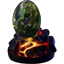 Kristallklare, transparente Lava-Dracheneier mit beleuchtetem Sockel, Drachen-Souvenir, Erinnerungsstück mit leuchtendem Sockel für di