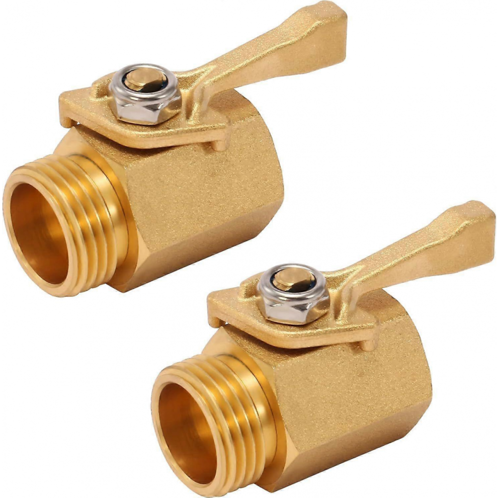 Pack 3/4" Heavy Duty Brass Garden Hose Shut Off Valve With 2 Hose Washers 9408048759835