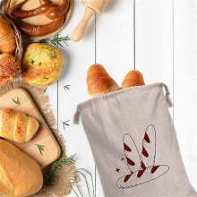 confezioni di sacchetti per il pane in lino ideali per pane fatto in casa, non sbiancati, riutilizzabili, per la conservazione del pan